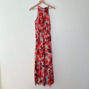 Maison Tara Maxi Dress Womens 12 Orange‎ Tropical Vacation Resort Summer Party